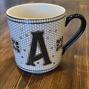 Anthropologie Monogrammed Black and White Mug